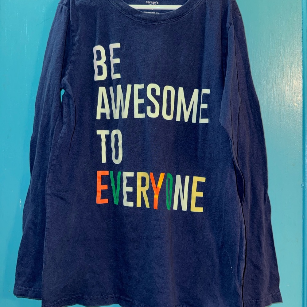Carter's Navy Long Sleeve Tee - Be Awesome to Everyone